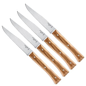 Amarillo Steak Knife Set  Set of 4 Stainless Steel Pakka & Olive Wood Knife  Set